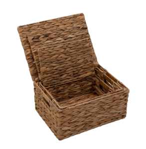 Multi-Purpose Hyacinth Storage Basket <b>Wicker</b> Lidded Laundry Baskets Home Decor Rattan Desk Storage <b>Bin</b> from Vietnam - Product Image 1