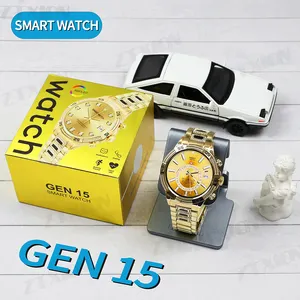 Luxe Generatie 12 Gen9 Gen15 Gouden Ronde Scherm Smartwatch Voor Vrouwelijke Waterdichte Diamant Smart Watch Hartslaghorloge