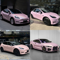 Impression personnalisée en usine OEM ODM Film de voiture chromé brillant mat carrosserie rose PET autocollant de voiture en vinyle Film laser coloré