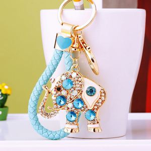 Enamel Elephant Animal Keychain Colorful Opal Rhinestone Crystal <b>Key</b> <b>Chain</b> Lucky Car Keyring Bag Charm Pendant Elephant Keychain - Product Image 3