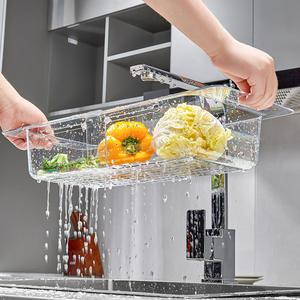 Ensemble de paniers égouttoirs rétractables multifonctionnels en PET de qualité alimentaire pour évier de cuisine, pour laver fruits et légumes - Product Image 2