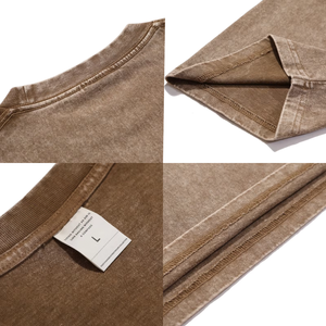 Tkan 59 người đàn ông của cotton T-Shirts oversized mùa hè baggy dạo phố TEE unisex Tops Vintage axit rửa Y2K quần áo Boxy phù hợp với áo thun - Product Image 3