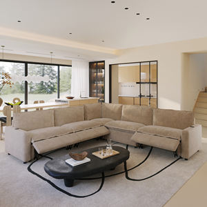 أريكة كهربائية قابلة للطي من ATUNUS، مبيعات ساخنة، أريكة محشوة بالريش، كنبة لغرفة المعيشة بلون الكاكي، أريكة قطاعية على شكل حرف U أو L - Product Image 5