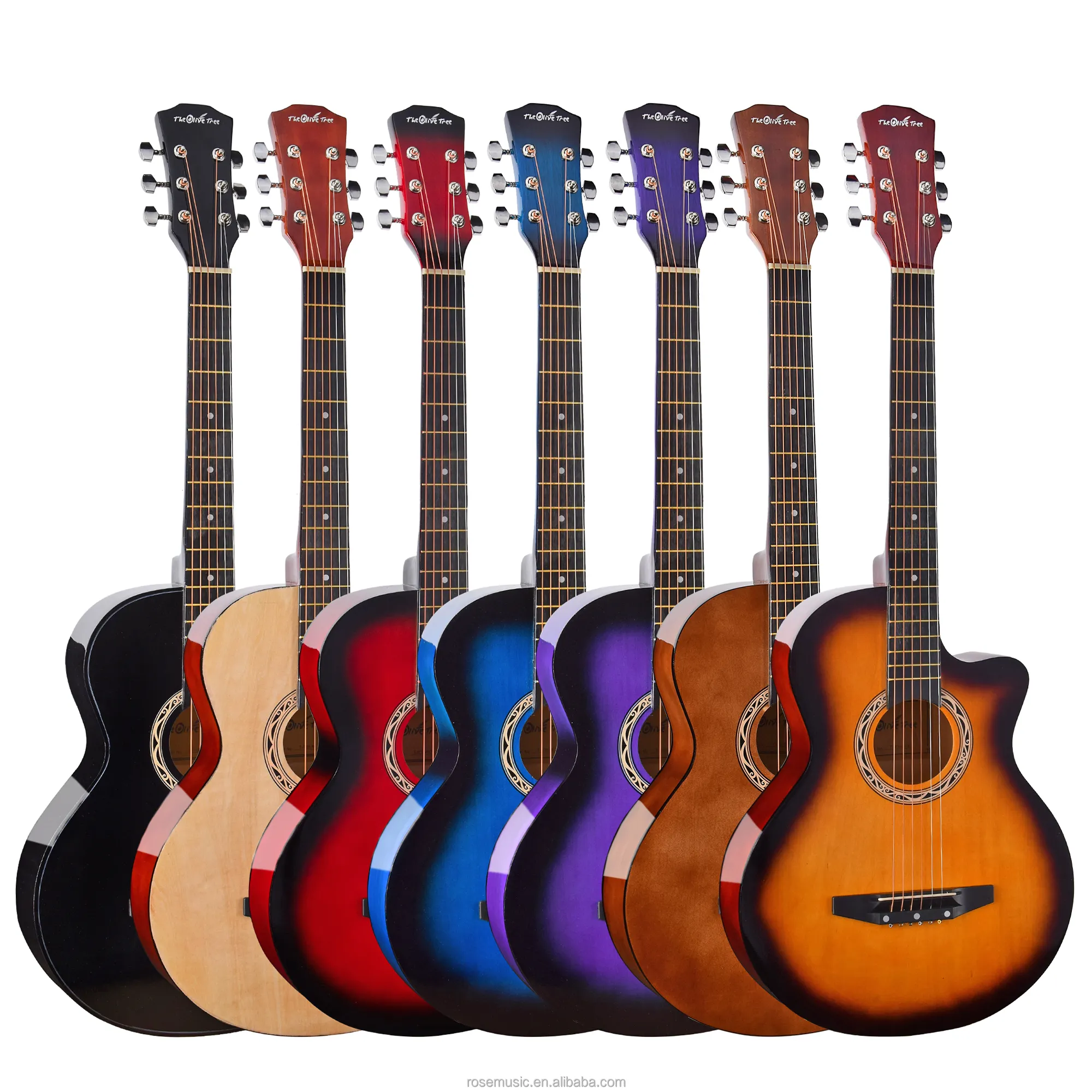 Chinese Musical Instrument Manufacturer Customize 38" Acoustic Folk 6-string Guitar Beginner Guitar Atarter Student Gift