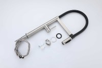 Nouvelle conception de robinet de cuisine en acier inoxydable fin, extractible, 3 voies, avec raccord magnétique, mitigeur à poignée unique et tête multifonctionnelle