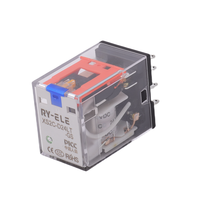 Relais intermédiaire industriel RY-ELE XS2C-D24LT-GS AC/DC 7A scellé miniature 8 broches avec bouton de test manuel et LED d'état pour contrôle PLC