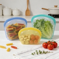 Huishoudelijke keuken voedselbewaarzakken voor koelkastgebruik, voedselveilige siliconen, vershoudend, fruitverzegelend, 1000ml-3500ml verpakt