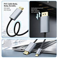 Premium Tip C - DP Kablosu 8K60Hz 4K240Hz 1.8M Alüminyum Alaşımlı Usb C - Monitör Telefonları Tablet Projektör için Adaptör