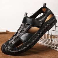 Sandales d'été pour hommes, confortables, tendance, à bout ouvert, logo personnalisé, marque scolaire, cuir plat, taille 48, chaussures décontractées pour hommes