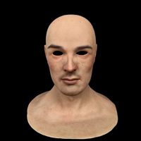 Masque en silicone pleine tête ultra-réaliste à texture de peau humaine chauve personnalisé pour jeux de rôle et accessoire de maquillage