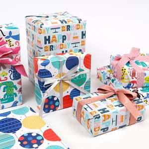 Factory Wholesales Kids Birthday <b>Wrapping</b> <b>Paper</b> <b>Roll</b> 43x300 cm Custom Design Giftwrap - Product Image 2