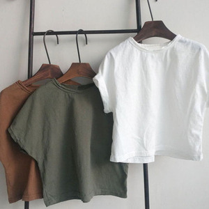 Camisetas de Manga Corta para Niños, Estilo Nuevo, Color Sólido, Holgadas y Transpirables - Product Image 1