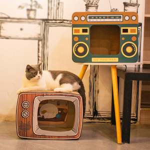 Casa para Gatos Le You, Diseño de Radio, de Cartón Resistente, Juguete para Gatos de Interior - Product Image 2