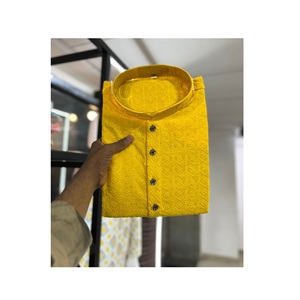 Heavy Sequence bordado trabajo hombres Kurta pijama algodón para exportación venta hombres boda Kurta a precio asequible - Product Image 1