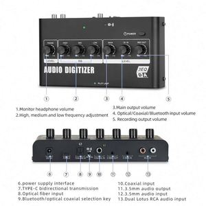 NOUVEAU Convertisseur audio analogique-numérique avec fonction 3EQ et 6 interfaces – Numériseur audio pour studio à domicile - Product Image 3