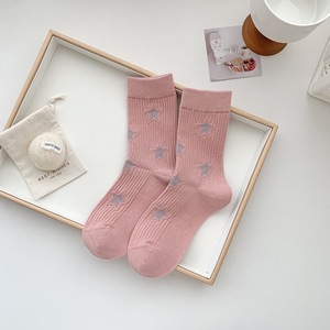 Autumn Winter New Star Pattern Women <b>Socks</b> High Elastic Sports Casual Mid Calf <b>Socks</b> Wholesale - Product Image 5