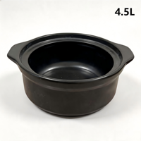 Casserole en céramique durable, compatible induction, résistante aux hautes températures et au cuisson à sec, 4,5 L, noire, avec revêtement antiadhésif de qualité alimentaire, ensemble d'ustensiles de cuisson