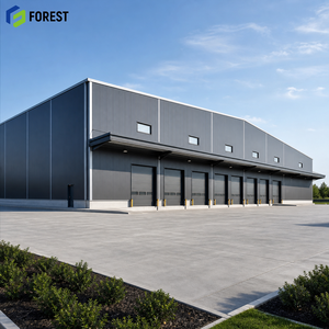 Edificio de Almacenamiento de Acero con Grúa Puente, Nave Industrial de Gran Altura para Depósito de Materia Prima - Product Image 1