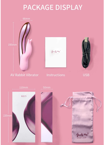 OEM人気商品 ハッピーで美しいデュアルオーラル防水ミニプライベートラベルワンドマッサージャーゲイセックストイバニーラビットバイブレーター女性向け - Product Image 5