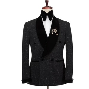 Costume Homme Bleu Royal en Velours à Revers Châle, Style Décontracté Printemps-Automne, Tendance Mariage, 2 Pièces (Veste+Pantalon) pour Cérémonie Homme - Product Image 4