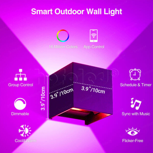 Moderno in alluminio Smart RGB dimmerabile <span class=keywords><strong>colore</strong></span> che cambia WiFi esterno <span class=keywords><strong>casa</strong></span> esterna su e giù per la parete di luce LED con controllo App - Product Image 2