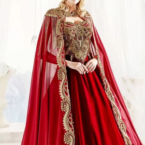 Lehenga Choli élégant de style royal du Moyen-Orient, longueur au sol, voile, broderie lourde Zardozi, mariage - ATIYA LIBAS, matière acétate - Product Image 6