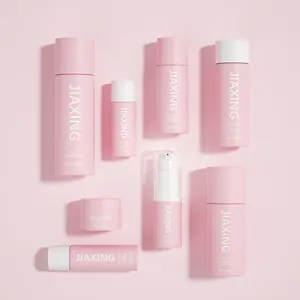 OEM/ODM luxfume哑光粉色旅行尺寸样品塑料瓶套装独特的化妆品罐样品包装容器