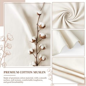 100 Percent Cotton Unbleached Muslin <b>Fabric</b> Medium <b>Weight</b> Drape Cloth By Yard For Sewing Garments Quilts Curtains - Product Image 3
