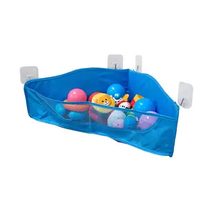 Bath Toy Storage Organizer Net Holder Corner Shower Caddy Bag for Kids and Toddler Bathroom Basket Hanging Mesh Hammock