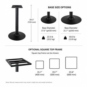 Base de table ronde en fonte de qualité commerciale, noir mat, hauteur 28,3 pouces, pour restaurant, bar, café, prix DDP USA - Product Image 3