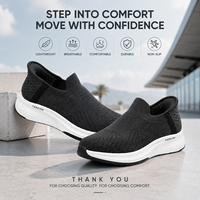 2026 Logo Personnalisé Homme Baskets Chaussette Flyknit Mains Libres Slip On Support Talon 5D Plateforme Rembourrée Grises Chaus