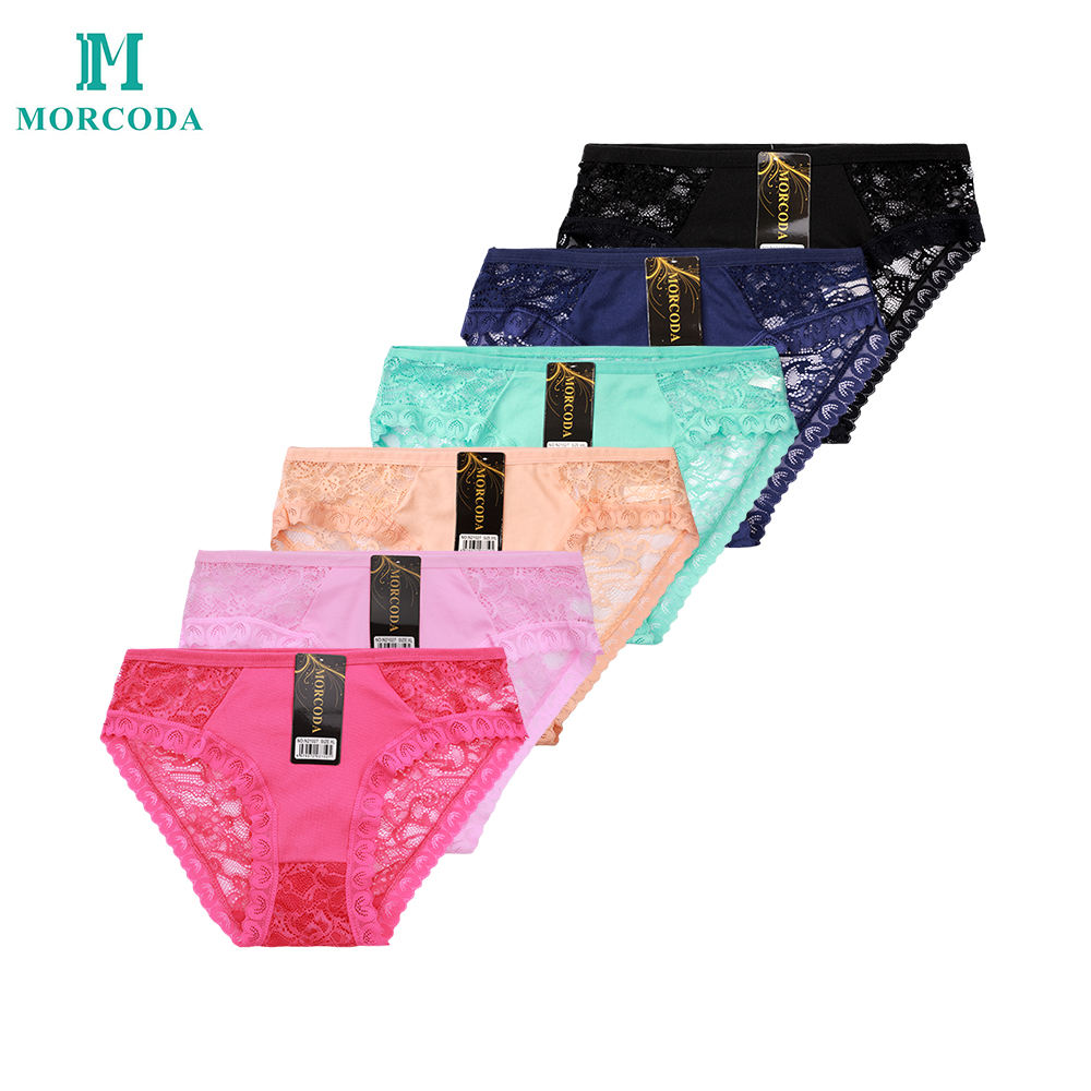 Morcoda Women's Lace Panties Low-Rise Mix Colors YARN DYED Soft Knitted Good Quality Bulk Dozen Sale Pack of 12pcs Mixed Size