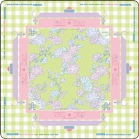 Tapis de Mahjong Esthétique Américain avec Motif Floral à Carreaux Verts et Blancs, Protection de Table en Caoutchouc Anti-Bruit pour Jeu à Domicile