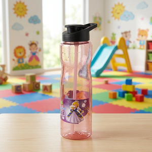 Transparent Plastic Sports <b>Water</b> <b>Bottle</b> 900ml Flip Lid Shaker Reusable Custom Print for Travel School <b>Camping</b> - Product Image 2