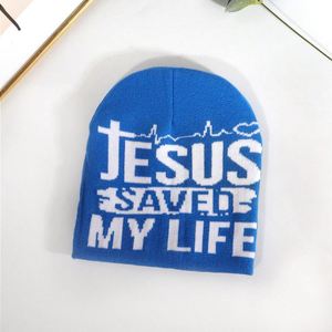Gorros de Invierno Unisex a la Moda, Gorros de Punto con Diseño Jacquard de Jesús, Gorros Personalizados con Logotipo - Product Image 3