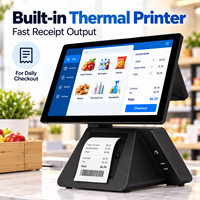 Terminal POS All-in-One Layar Sentuh 15,6 Inci dengan Printer Struk Thermal 58mm untuk Ritel dan Restoran