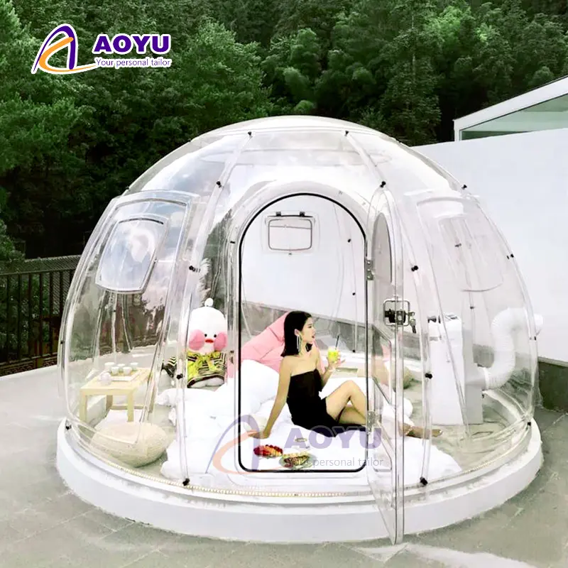 AOYU best price geodesic dome tent are processed and formed by Bayer high-quality polycarbonate pc dome house