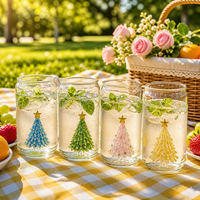 Verre à boire en borosilicate de haute qualité pour Noël, gobelet résistant à la chaleur, tasse à eau pour cadeau de fête