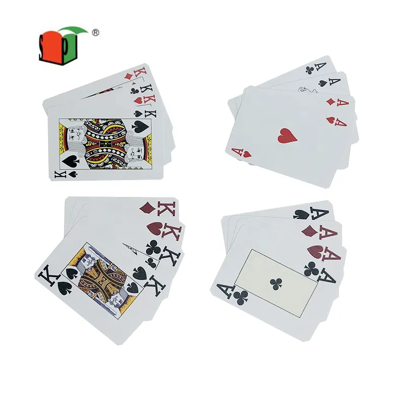 Stampa su misura stampato impermeabile in rilievo gioco di plastica in pvc di carte da poker