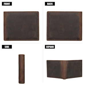 Vintage Genuíno Carteiras De Couro Para O Homem Anti-Roubo Curto Masculino Bolsas Clipe Dinheiro Titular Do Cartão De Crédito Homens Couro Carteiras - Product Image 3