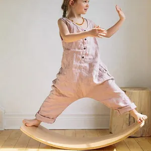 Tablero de equilibrio de madera para niños, juguete para entrenamiento de equilibrio de Fitness, giro, Yoga