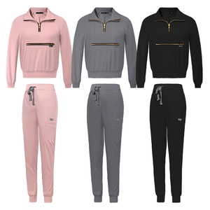 Diseño de moda de manga larga tela elástica mujeres Scrubs conjuntos de uniformes enfermera quirúrgica Scrub trajes médico Hospital uniforme - Product Image 4