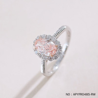 Bague de fiançailles Lerca en or véritable 18 carats avec diamant rose ovale de laboratoire de couleur rouge et blanc, style vintage français, taille œuf de pigeon