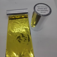 Cinta de Resina de Transferencia Térmica Plateada Metálica Brillante para Impresoras de Etiquetas Oki y Konica Minolta, Compatible con Cinta de Códigos de Barras