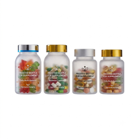 Bouteille en plastique PET transparente ou givrée pour produits de santé, avec bouchons électroplaqués or ou argent, logo personnalisé, 120 ml, 150 ml, 200 ml, 250 ml