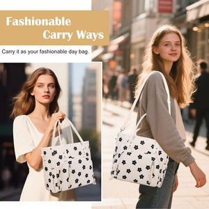 4 Layers Insulated <b>Lunch</b> Tote <b>Bag</b> Floral Print Large Capacity Waterproof Cooler <b>Bag</b> <b>for</b> <b>Women</b> Picnic Work - Product Image 4