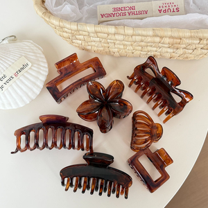 Juego de Pinzas para el Cabello con Diseño de Concha de Tortuga para Mujer, Pinzas Vintage de Mármol Marrón, Pinzas de Diferentes Formas, Accesorios para el Cabello al por Mayor - Product Image 1