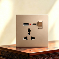 Prise murale simple A6 B1 13A avec interrupteur marche/arrêt, lumière LED, USB Type C, double port de charge, prise murale électrique