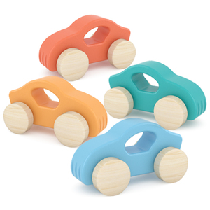 Baby Solid Wood RTS race track car ramp racer child Organic Montessori Wooden kids Car Track Wooden Push Toy With Wheels