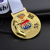 Günstige Maßgefertigte Hochwertige Zinklegierung Druckguss Weiche Emaille 3D Menschen Gold Schießmedaille